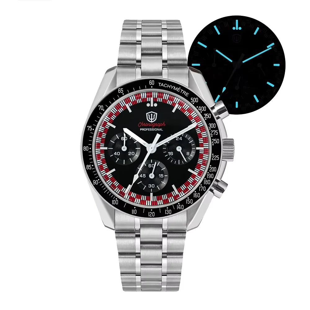 Relógio Masculino Watchdives New Wd1863 Quartz VK63 Chronograph, Safira Abaulada, Impermeável, 39Mm, Aço, Marca Premium, Luxo Business