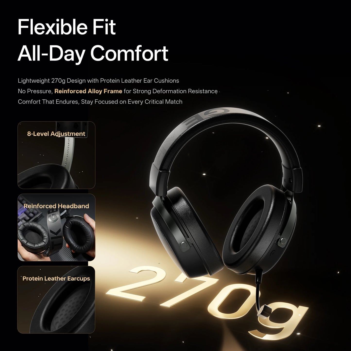 ATK Neptune N9 Wireless Gaming Headset – Low Latency eSports Headphones with Noise Cancelling Mic, Bluetooth 5.3, 4 Modes Dual Connection Gaming Headset