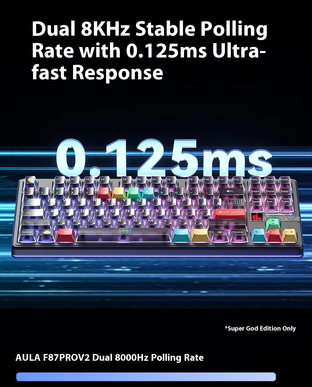AULA F87 Pro V2 Mechanical Keyboard 3-modes Wireless 12000mAh Long Battery Life Hot-Swap RGB Custom E-Sports Keyboard PC Gaming