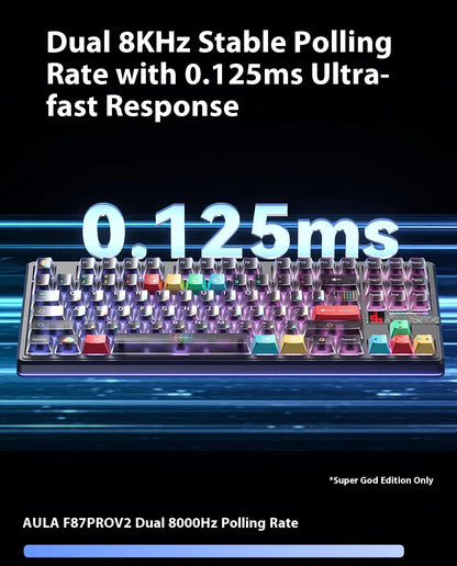 AULA F87 Pro V2 Mechanical Keyboard 3-modes Wireless 12000mAh Long Battery Life Hot-Swap RGB Custom E-Sports Keyboard PC Gaming