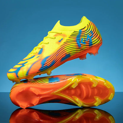 Nuevas zapatillas de fútbol para hombre, botas para césped exterior, tacos antideslizantes de alta calidad, caña alta y ligeras para niños, modelo superventas