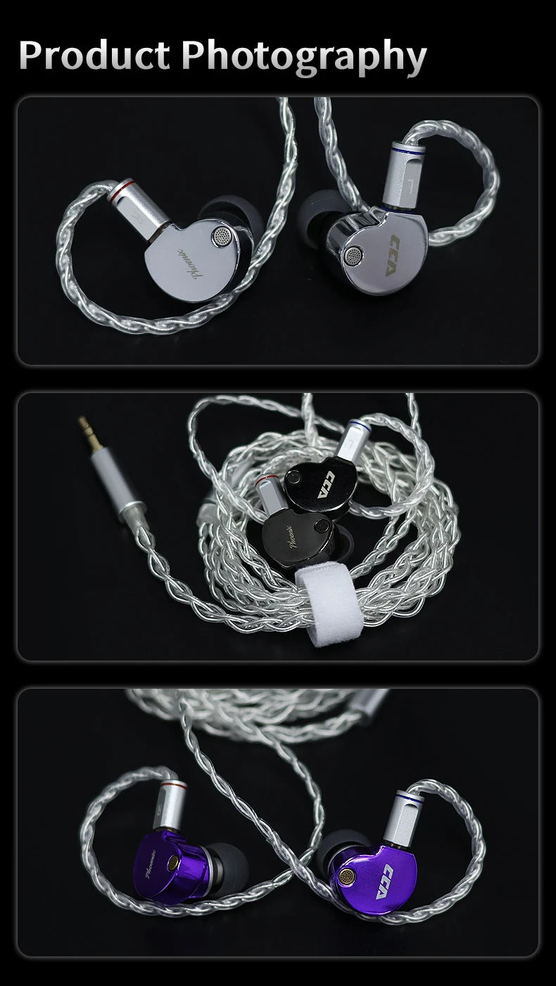 CCA Phoenix HiFi Wired Earphones Metal Alloy In-Ear Headphones with 10mm Dual Magnetic Dynamic Driver for Gaming & Music