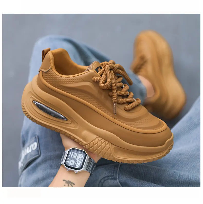 Men's Casual Sports Shoes, Fashionable Thick Soled Skateboarding Shoes, Trendy and Comfortable Men's Shoes Suitable for Outdoor