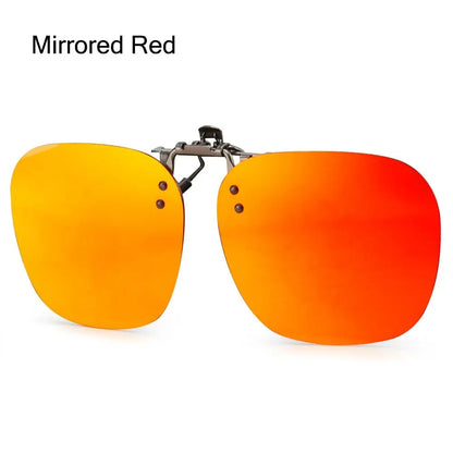 Metal Clip Clip-On Polarized Sunglasses Convenient Rimless Flip-up Sun Glasses for Prescription Glasses UV400 Polygonal Shades