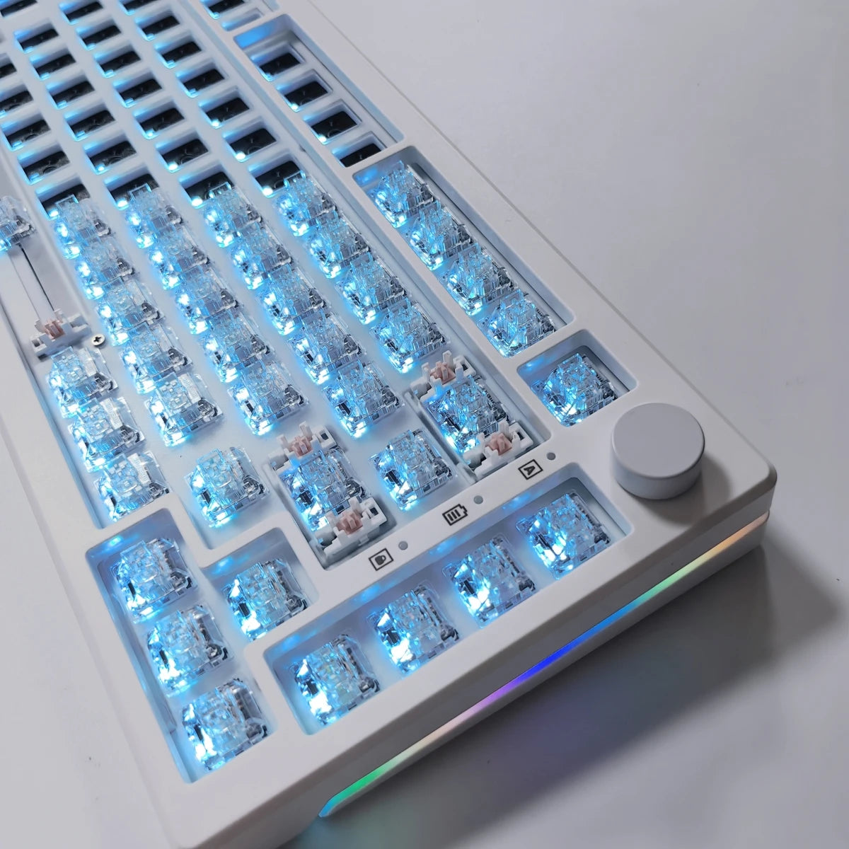 MAIMOOO KX75 75% Keyboard Kit Hotswap Transparent Full RGB Backlit 2.4GHz/Bluetooth Macro Custom DIY Mechanical Keyboard