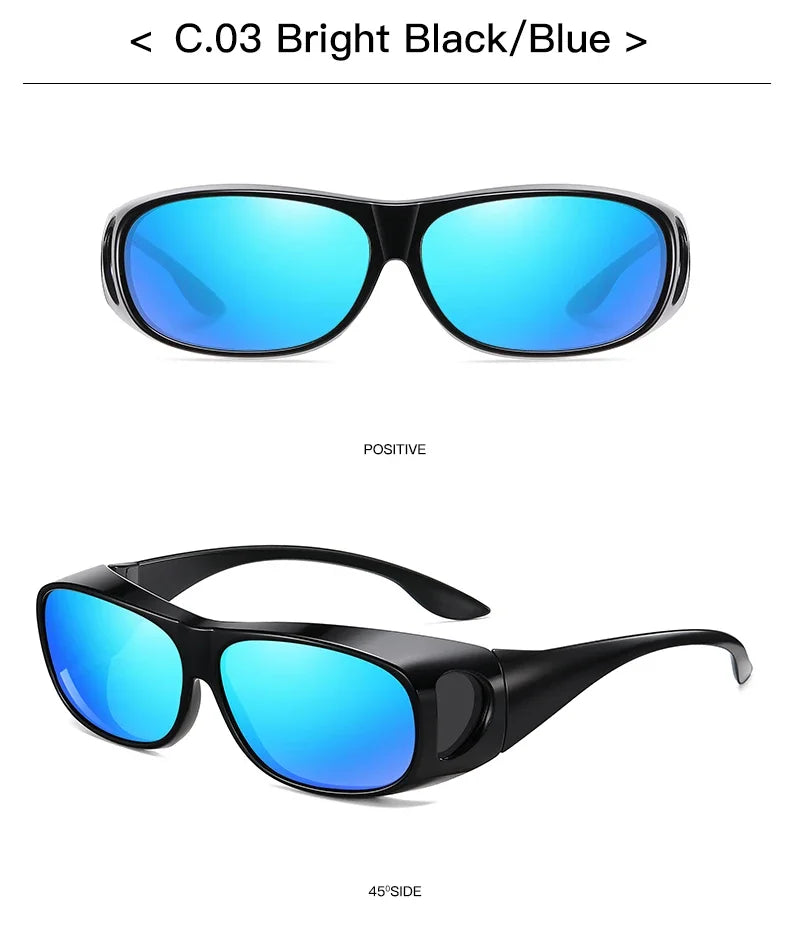 2025Polarized Sunglasses Fit Over Eye Glasses Driving Wrap Shield Goggles Fishing Glasses Sports Sunglasses Night Vision Glasses