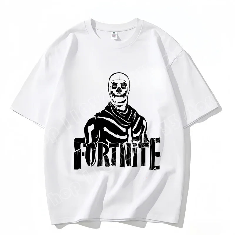 T-shirt Fortnite de gola redonda, unissexo para adulto, moda de dança do jogo, novo, em algodão puro, manga curta, perfeito para uso casual e férias
