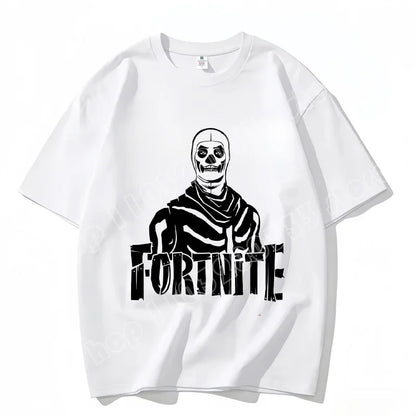 T-shirt Fortnite de gola redonda, unissexo para adulto, moda de dança do jogo, novo, em algodão puro, manga curta, perfeito para uso casual e férias