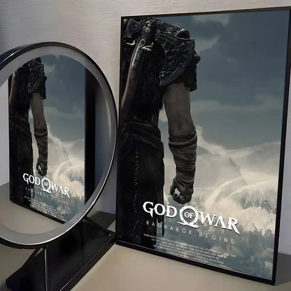 Classic pop God of War Ragnarok poster art HD canvas advanced aesthetic Printing Paper Wall Art for Living Room Home Decor