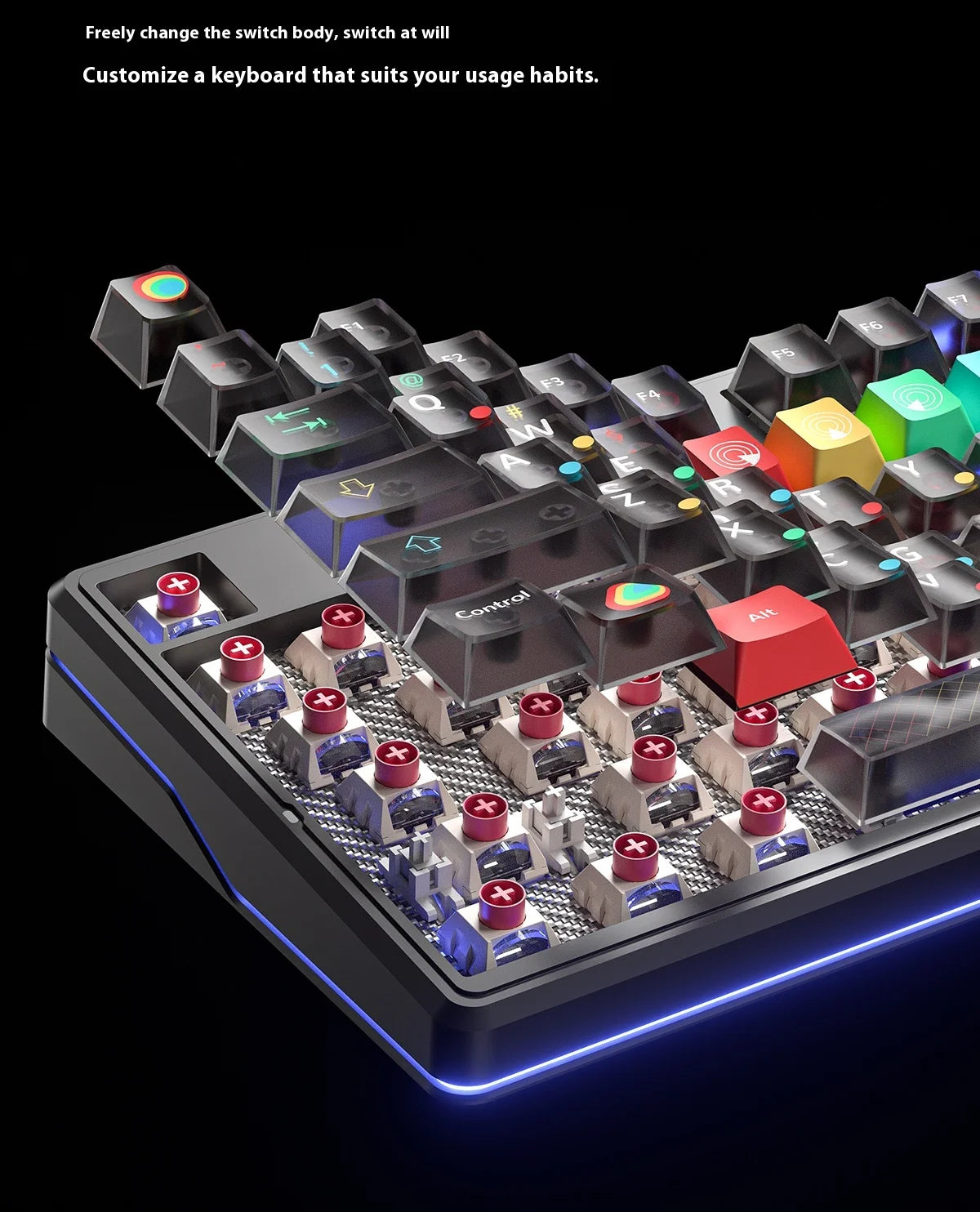 AULA F87 Pro V2 Mechanical Keyboard 3-modes Wireless 12000mAh Long Battery Life Hot-Swap RGB Custom E-Sports Keyboard PC Gaming