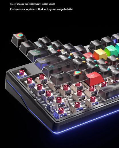 AULA F87 Pro V2 Mechanical Keyboard 3-modes Wireless 12000mAh Long Battery Life Hot-Swap RGB Custom E-Sports Keyboard PC Gaming