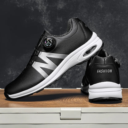 Zapatillas de golf para hombre con cámara de aire, deportivas para correr y conducir, transpirables, ligeras, cómodas, atléticas, antideslizantes y giratorias