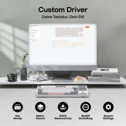 EPOMAKER TH87 ISO-DE Tenkeyless TKL Layout Gasket Wired/Bluetooth/2.4 GHz Wireless Mechanical Keyboard with RGB Backlight