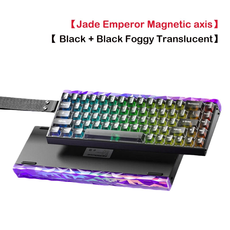 Teclado mecánico gaming AULA HERO 68 HE con eje magnético RT, cable, iluminación RGB, tasa de sondeo 8K y grabado lateral