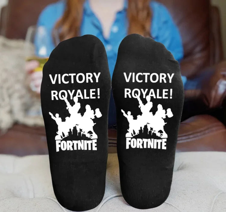 Meias Desportivas FORTNITE de Verão Pretas e Brancas, Respiráveis, Baixas e Invisíveis, em Algodão Macio para Desporto e Uso Casual