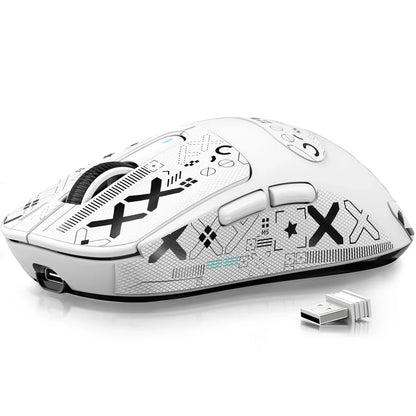 Mouse gaming wireless ATTACK SHARK X3/X3PRO 4K/8K, 26K DPI, tri-mode (cablato/2.4GHz/BT5.2), leggero, sensore PAW3395 per gamer