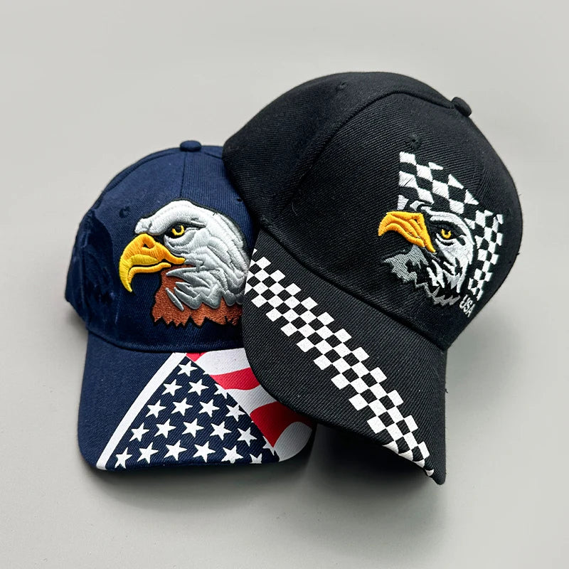 Hvedeaks Ørn Broderi Baseballkasketter Nye Herre Dame Mode Åndbar Solskærm Snapback Hardtop-kasketter Alsidige Street-ins