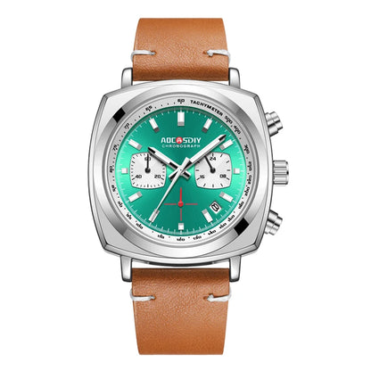 2026 New Square Watches for Men Multi-Functional Three-Eye Six-Pin Timing Waterproof Chronograph Quartz Watch Relogio Masculino