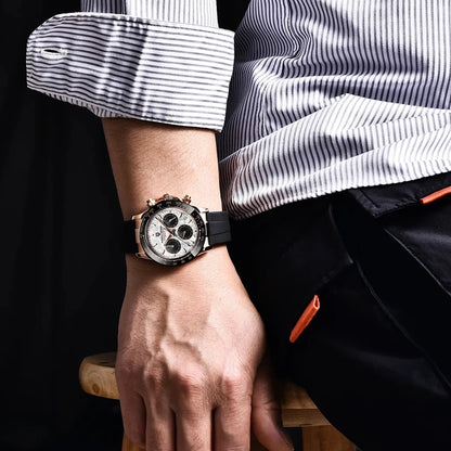 PAGANI DESIGN V2 40MM Meteorite Dial Men Quartz Watches Sapphire Retro Chronograph Waterproof Watch For Men