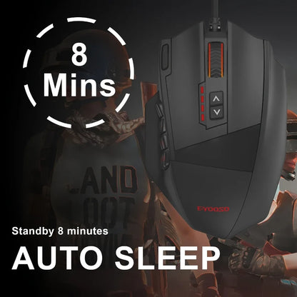 E-YOOSO X-39 Programmable Gaming Mouse, Wired RGB Mouse with 18 Buttons, 8 Removable Weights, 5 DPI, Ergonomic Grip for Computer