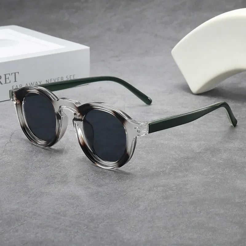 New Retro Round Small Frame Sunglasses Personalized High-end Men's and Women's Glasses Fashion Trend UV Resistant Sunglasses