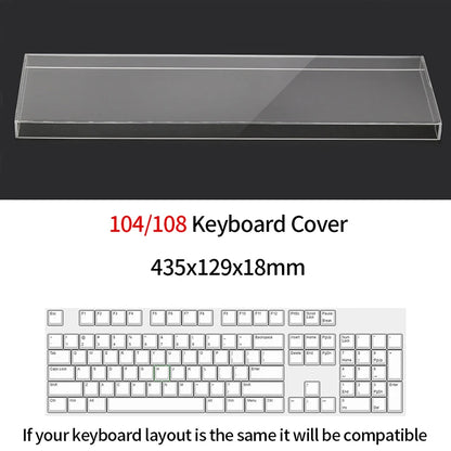 Funda protectora transparente de acrílico para teclado mecánico, cubierta antipolvo para teclado de 60/61/64 96 98104/108 teclas y cubierta para ratón