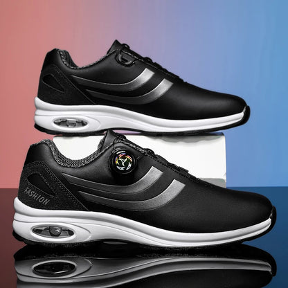 Zapatillas de golf para hombre con cámara de aire, deportivas para correr y conducir, transpirables, ligeras, cómodas, atléticas, antideslizantes y giratorias
