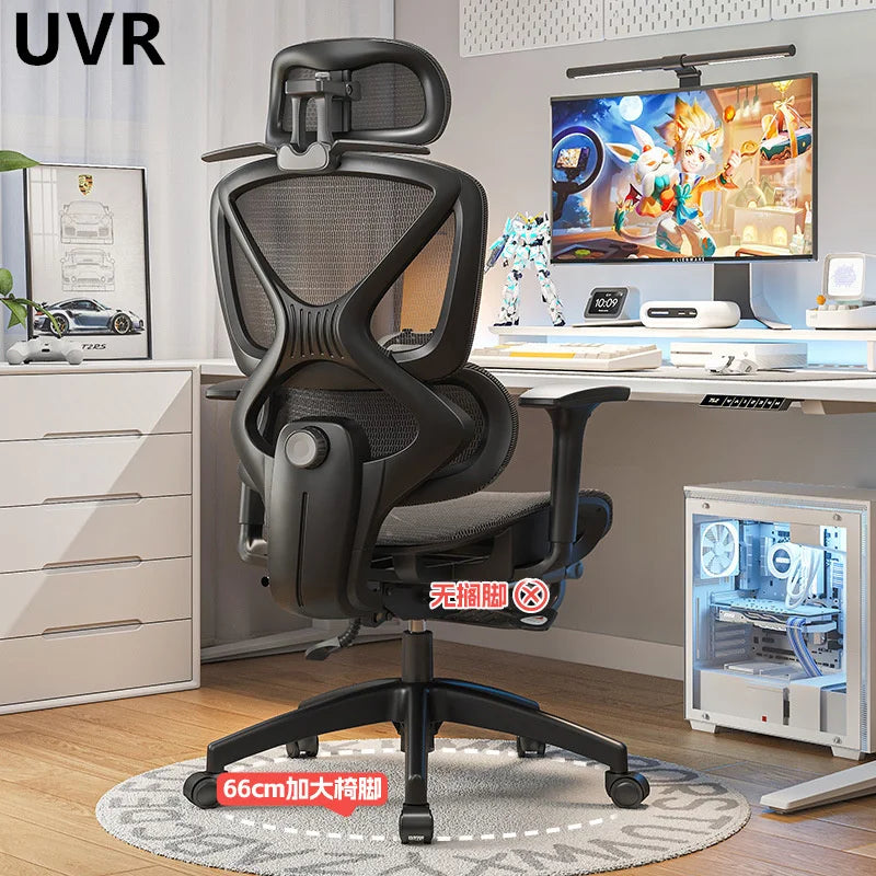 UVR Ergonomic Office Chair with Adjustable Lumbar Support, Breathable Mesh Computer Chair, Reclining Swivel Executive Chair for Home & Office