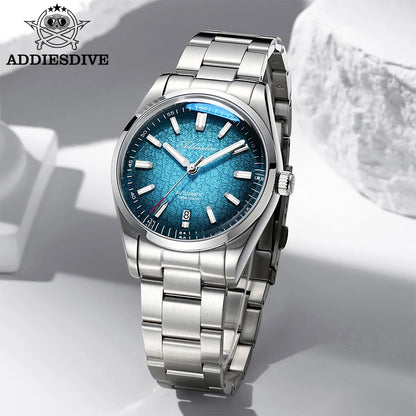 ADDIESDIVE New 2026 Luxury Men's Mechanic Quartz Analog Watch Super Luminous Steel Watch 10Bar Bubble Glass Personalized Watches