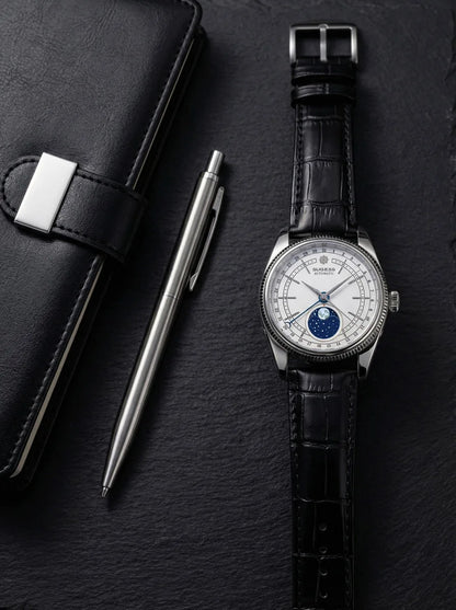 Sugess 40mm Men's Moonphase Automatic ST2108 Movement Sapphire Crystal Mechanical Wristwatch Waterproof Date 2024 New