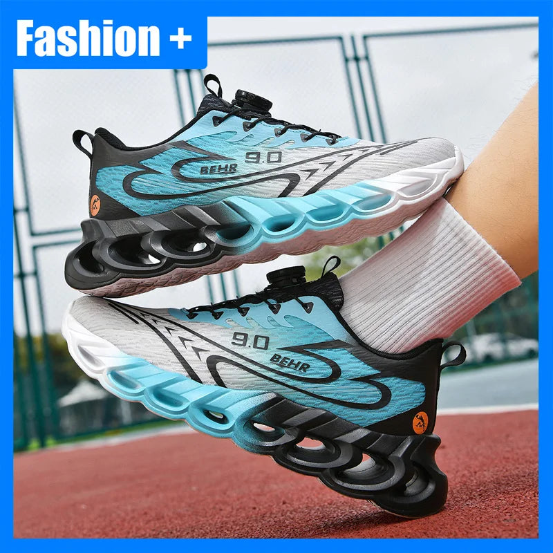Unisex Sneakers Light Shock-absorbing Soft Soled Professional Running Training Shoes New Rotating Buckle Outdoor Running Shoes