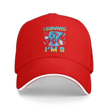 Șapcă unisex pentru aniversarea de 8 ani „I'm 8 Year Old Six Seven Bruh 6 7 Brainrot Meme” – Șepci de baseball noi, cu protecție solară