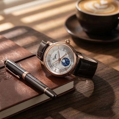 Sugess Moonphase Automatic Mechanical Men's Watch Wristwatches Original Movement ST2108 Waterproof Clock Sapphire Special Date