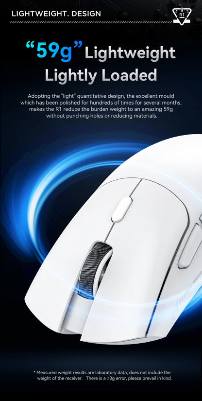 Rato sem fios Attack Shark R1 Bluetooth Gaming, rato viral avaliado por influencers, sensor PAW3311, taxa de atualização de 1000Hz