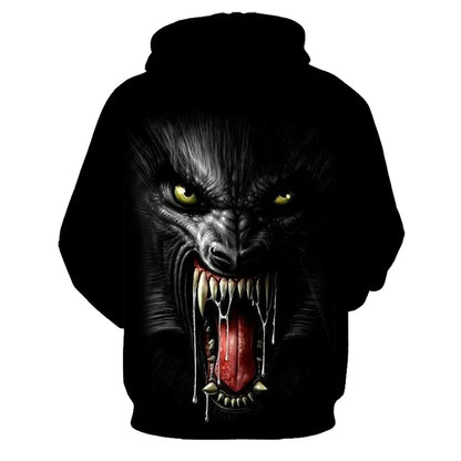 Felpe con cappuccio oversize 3D Animal Wolf da uomo e donna, moda casual, pullover hip hop Harajuku streetwear