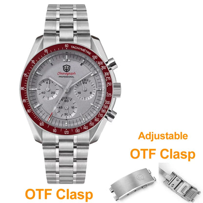 Watchdives WD1863 39mm VK63 Chronograph Watch OTF Clasp Sweep Quartz Movement Sapphire Luminous 100m Waterproof Watches