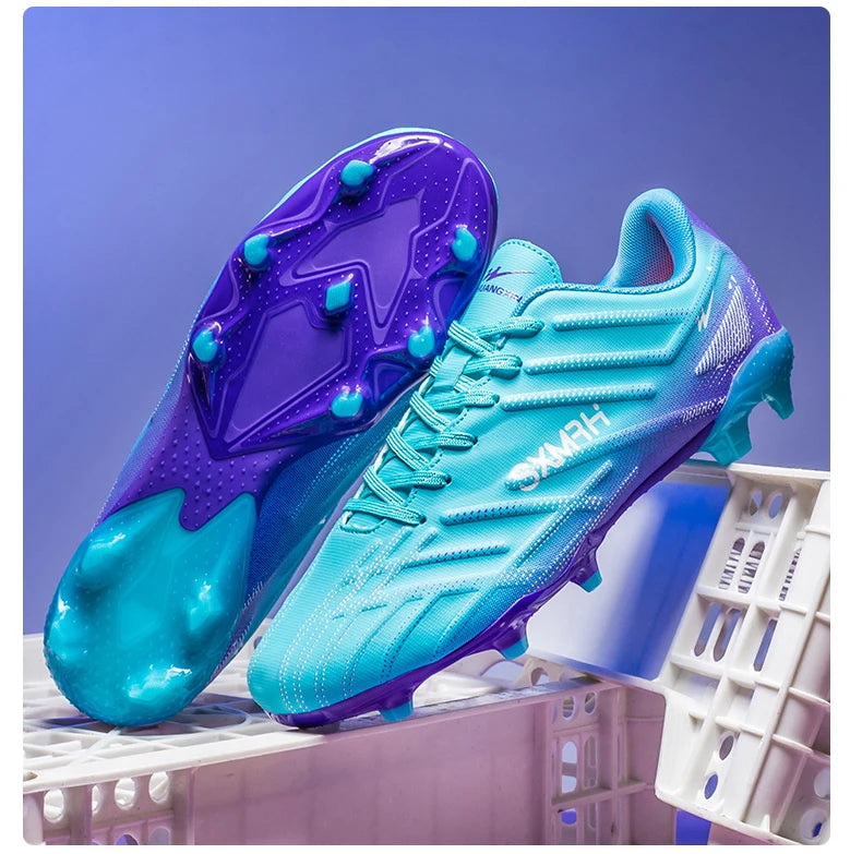 Double Star Adult Youth AG Soccer Cleats Non-Slip Durable Artificial and Natural Grass Football Shoes for Training and Matches Men Women