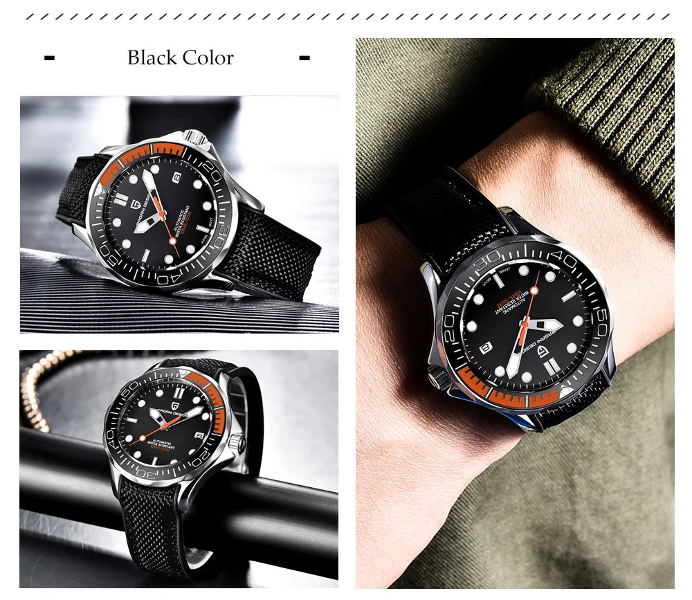 PAGANI DESIGN Men's Watches Mechanical Automatic Watch Sport Ceramic Bezel Luminous Stainless Steel Waterproof Top Watch for Men