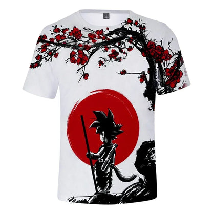 2024 New Fashion Dragon Ball 3D T-shirt Summer Short Sleeve O-Neck Goku Vegeta Men's Casual Shirt Boys'