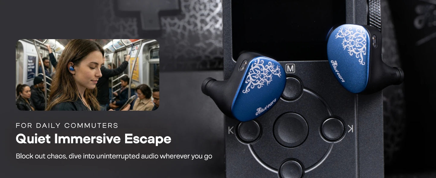 Auscultadores intra-auriculares HiFi Linsoul Kiwi Ears Cadenza II IEM com driver dinâmico de titânio de 10mm, KARS 2.0 e cabo amovível