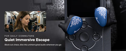 Auscultadores intra-auriculares HiFi Linsoul Kiwi Ears Cadenza II IEM com driver dinâmico de titânio de 10mm, KARS 2.0 e cabo amovível