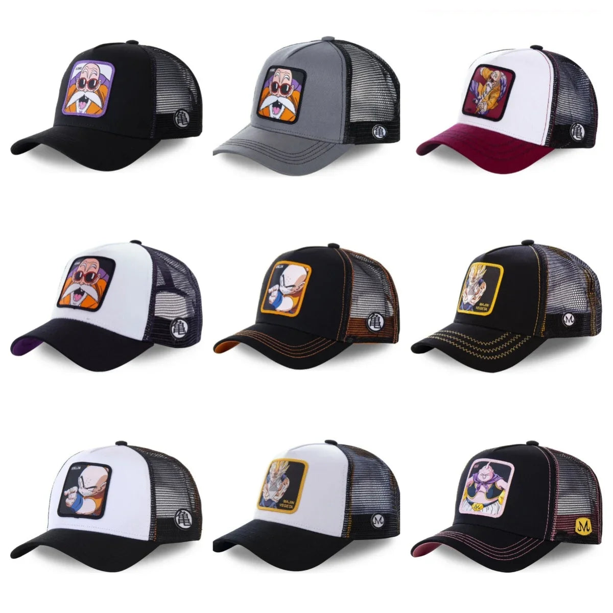 Boné de Basebol Dragon Ball Son Goku para Homem, com Bordado, Pala de Sol, Rede Trucker Ajustável, Estilo Hip-Hop para Viagens de Verão
