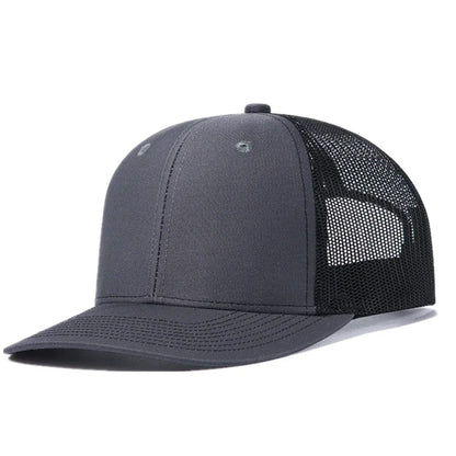 Unisex-Kappe mit leicht gebogener Krempe im Trucker-Stil – Freizeit- und Outdoor-Kappe für Damen und Herren, atmungsaktiv, für den Sommer