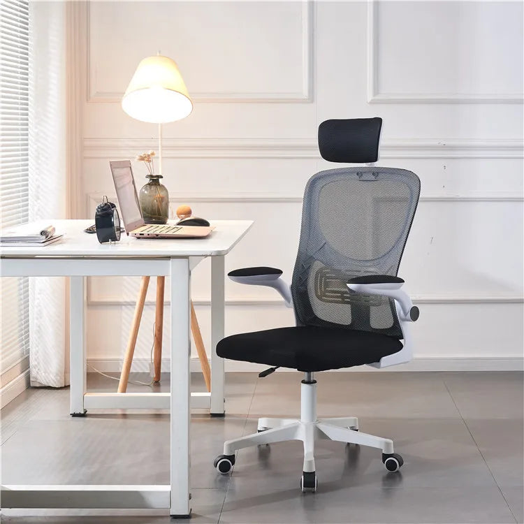 Chaise de Bureau Ergonomique et Confortable pour Étudiant, Tabouret à Dossier pour Gamer