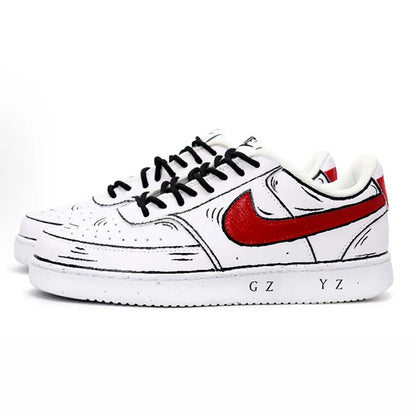 Op maat gemaakte sneakers Nike Court Vision 1 Graffiti Anime-serie slijtvaste skateschoenen voor heren