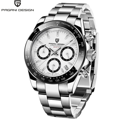 Chronografklocka för män från PAGANI DESIGN – Lyxig armbandsur med kvartsverk, självlysande och vattentät.