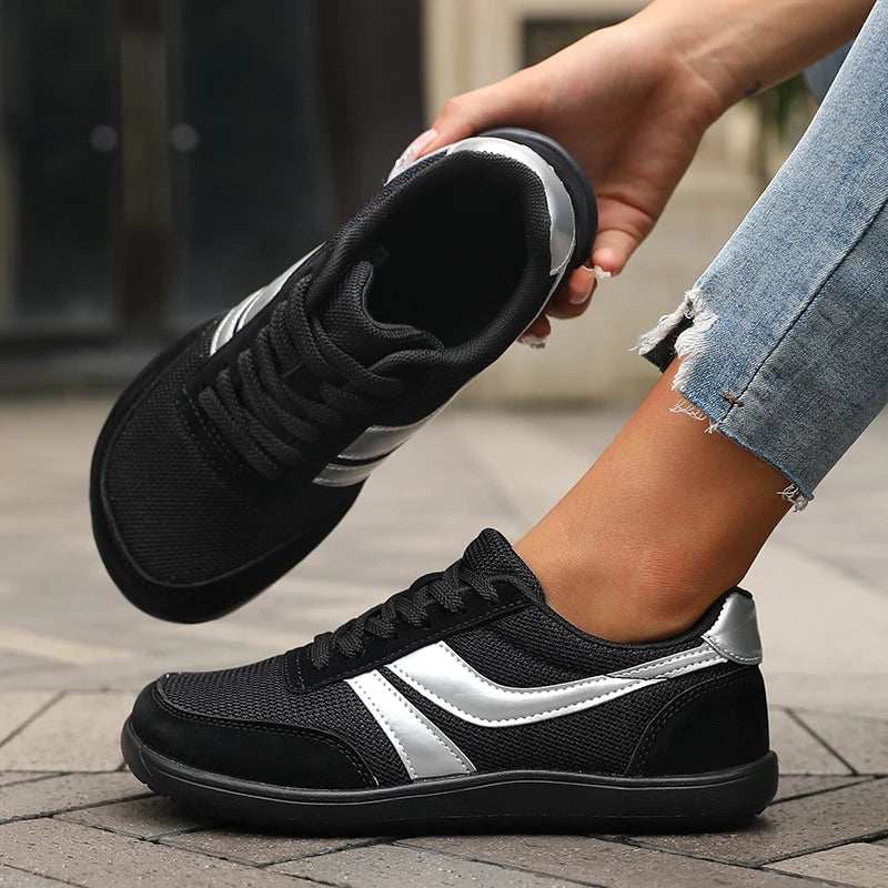 Women’s Shoes Sneakers Wide Toe Barefoot Casual Wide Last Fashionable Canvas Black Flat Board Shoes Breathable Mesh Men’s Shoes