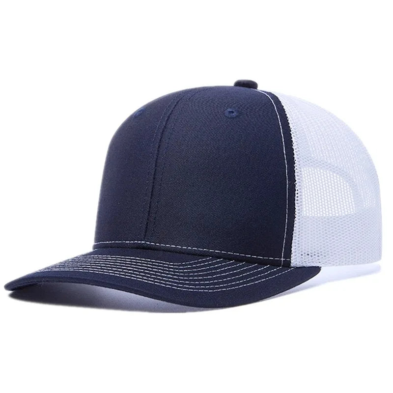 Unisex-Kappe mit leicht gebogener Krempe im Trucker-Stil – Freizeit- und Outdoor-Kappe für Damen und Herren, atmungsaktiv, für den Sommer