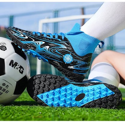 Crampons de Football pour hommes, chaussures d'entraînement sur gazon en salle, antidérapantes, TF/AG, bottes de terrain de Football confortables pour enfants