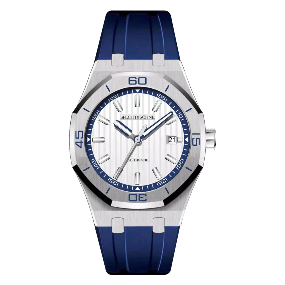 Specht&Sohne New Classic Men's Watch 50M Waterproof Luminous Sapphire Crystal Blue Automatic Mechanical Watches Reloj Hombre